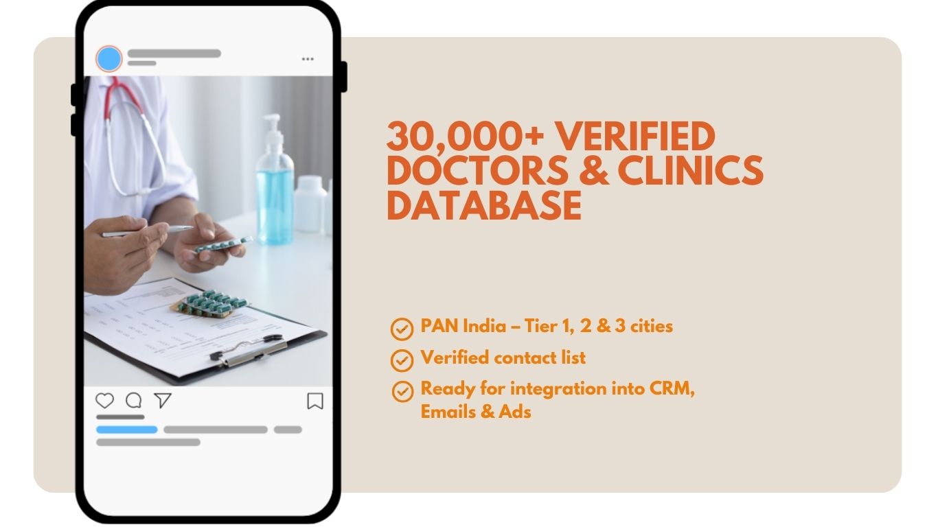 30,000+ Verified Doctors & Clinics Database – India